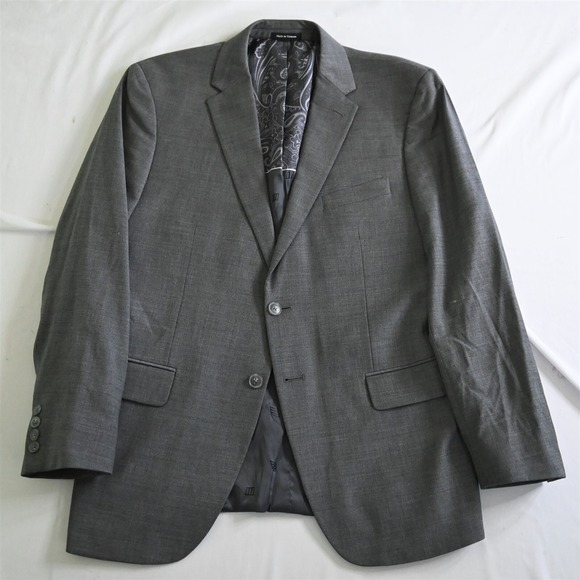 Joseph Abboud 42R Gray Sharkskin Stretch Wool Mens Blazer Sport Coat